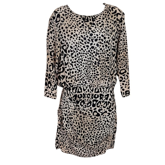 Zara Dresses & Skirts - Zara Woman Animal Print Ruched Mini Dress XS Brown Black Night Out
